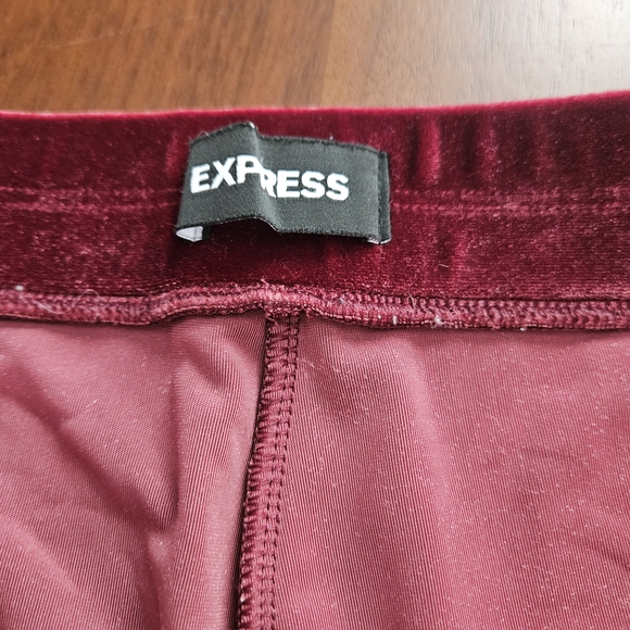 Express Velvet Maroon Leggings - Picture 4 of 4